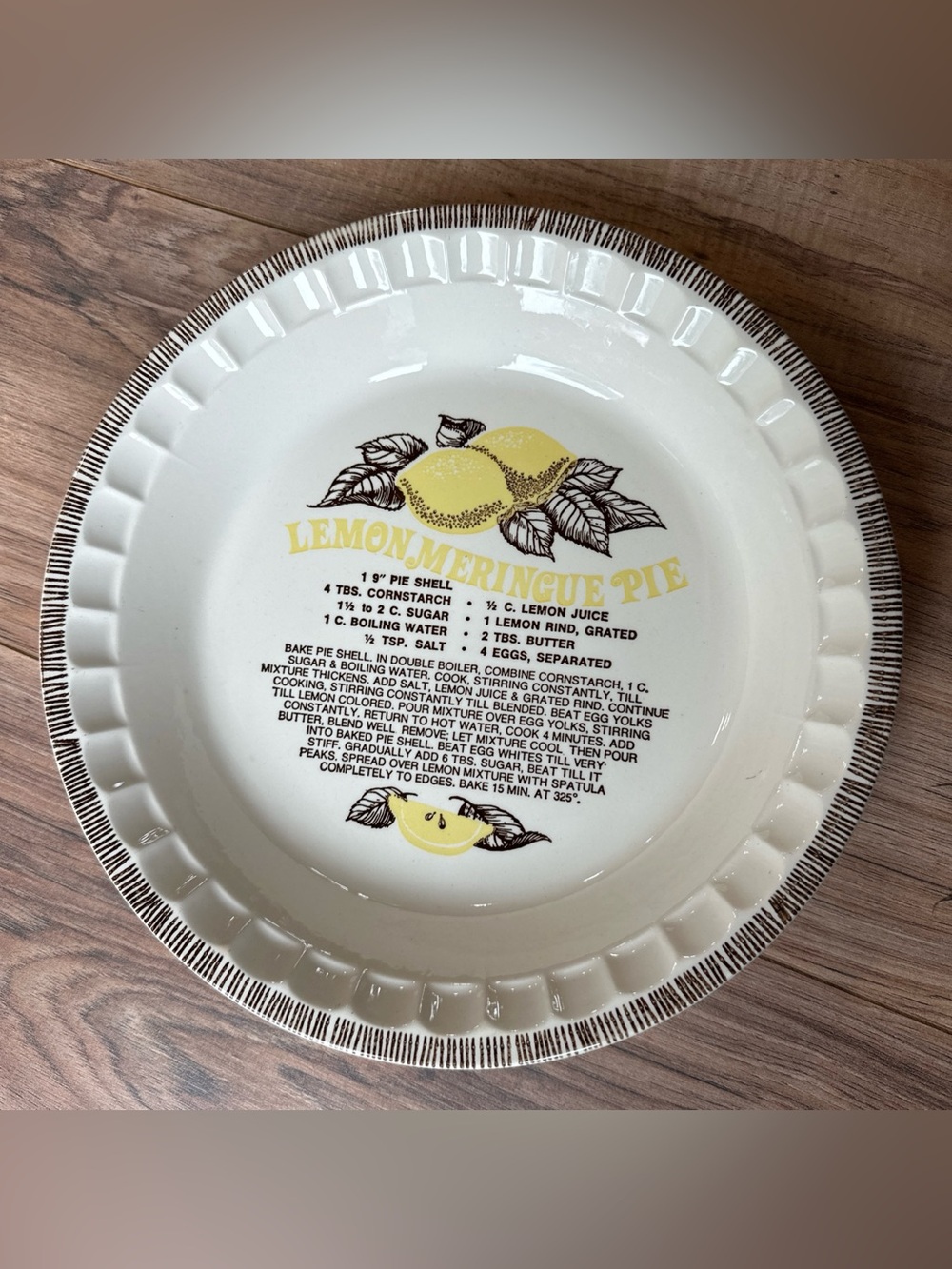 Vintage Royal China Jeannette Lemon Meringue Pie Recipe